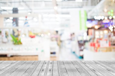 Alışveriş merkezinin bulanık görüntüsü ve bokeh arkaplan
