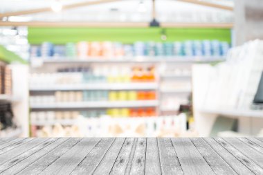 Alışveriş merkezinin bulanık görüntüsü ve bokeh arkaplan