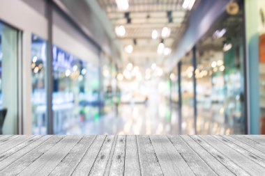 Alışveriş merkezinin bulanık görüntüsü ve bokeh arkaplan