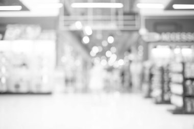 Alışveriş Merkezi ve bokeh arka plan bulanık görüntü. Siyah ve W