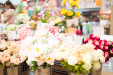 Alışveriş merkezinin bulanık görüntüsü ve bokeh arkaplan