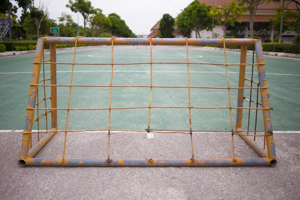 Mini goal at public stadium — Stock Photo, Image