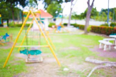 Defocused ve Çocuk Bahçesi genel Park'ta görüntüsünü bulanıklık
