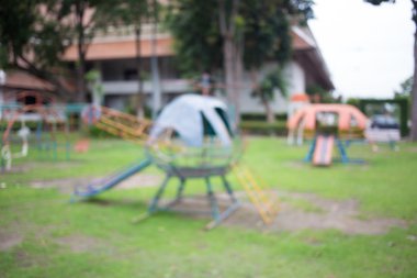 Defocused ve Çocuk Bahçesi genel Park'ta görüntüsünü bulanıklık