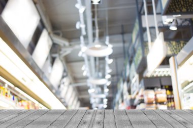 Alışveriş merkezinin bulanık görüntüsü ve bokeh arkaplan