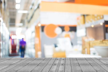 Alışveriş merkezinin bulanık görüntüsü ve bokeh arkaplan