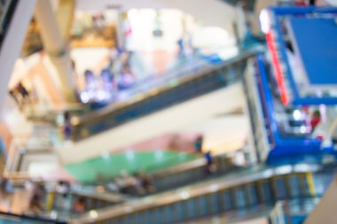 Alışveriş merkezinin bulanık görüntüsü ve bokeh arkaplan