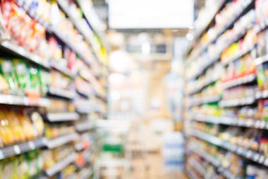 Alışveriş merkezinin bulanık görüntüsü ve bokeh arkaplan