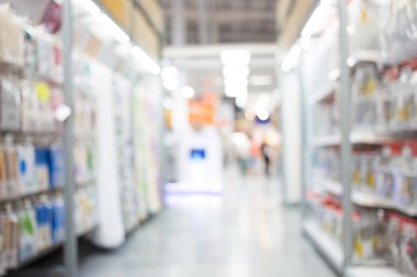 Alışveriş merkezinin bulanık görüntüsü ve bokeh arkaplan