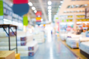 Alışveriş merkezinin bulanık görüntüsü ve bokeh arkaplan