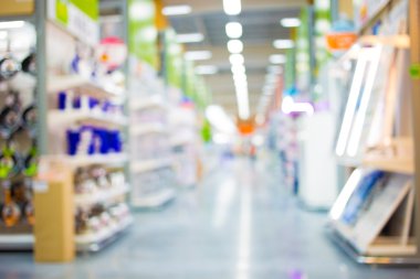 Alışveriş merkezinin bulanık görüntüsü ve bokeh arkaplan