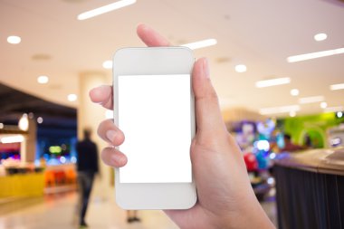 Alışveriş merkezinde mobil, akıllı telefon ile fotoğraf çekimi.