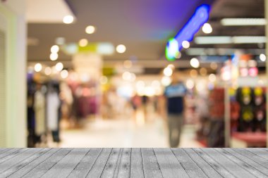 Alışveriş merkezinin bulanık görüntüsü ve bokeh arkaplan