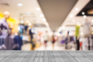 Alışveriş merkezinin bulanık görüntüsü ve bokeh arkaplan