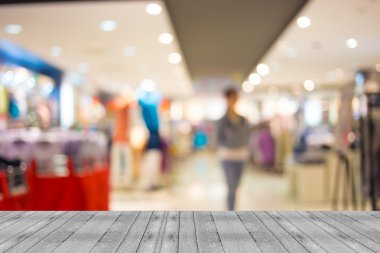 Alışveriş merkezinin bulanık görüntüsü ve bokeh arkaplan