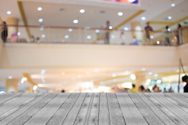 Alışveriş merkezinin bulanık görüntüsü ve bokeh arkaplan