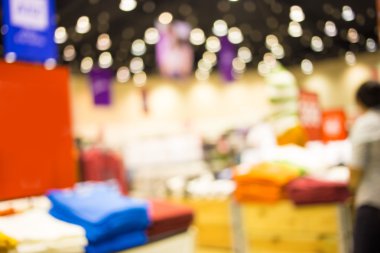 Alışveriş merkezinin bulanık görüntüsü ve bokeh arkaplan