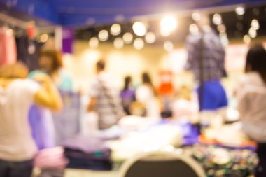 Alışveriş merkezinin bulanık görüntüsü ve bokeh arkaplan