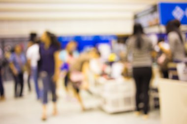 Alışveriş merkezinin bulanık görüntüsü ve bokeh arkaplan