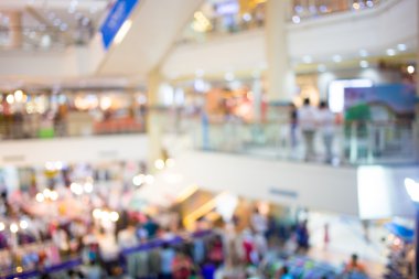 Alışveriş merkezinin bulanık görüntüsü ve bokeh arkaplan