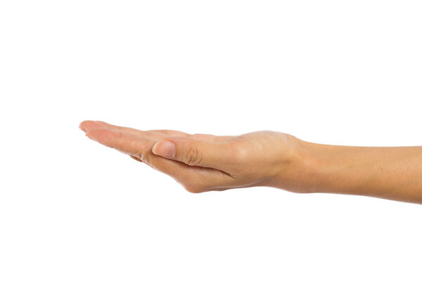 Руки женщины на белом фоне
