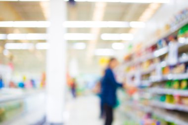 Alışveriş merkezinin bulanık görüntüsü ve bokeh arkaplan