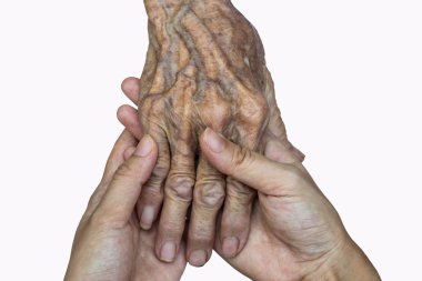 Üst düzey kadına dokunmak kadının el.