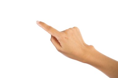 Kadın elleri beyaz arkaplanda