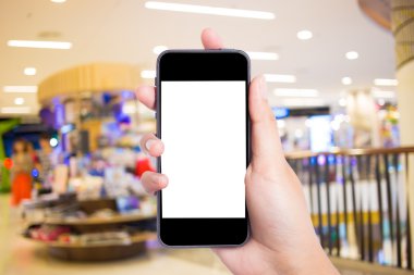 Fotoğraf boş. Alışveriş mal bir akıllı telefon ile fotoğraf çekimi