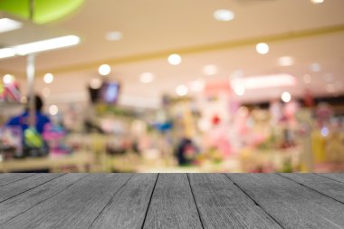 Alışveriş merkezinin bulanık görüntüsü ve bokeh arkaplan