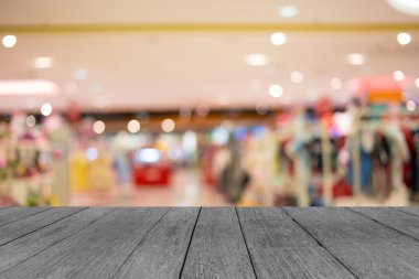 Alışveriş merkezinin bulanık görüntüsü ve bokeh arkaplan