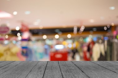Alışveriş merkezinin bulanık görüntüsü ve bokeh arkaplan