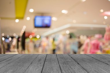 Alışveriş merkezinin bulanık görüntüsü ve bokeh arkaplan