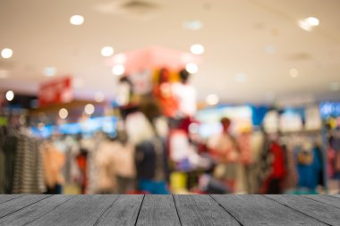 Alışveriş merkezinin bulanık görüntüsü ve bokeh arkaplan