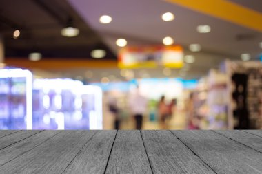 Alışveriş merkezinin bulanık görüntüsü ve bokeh arkaplan