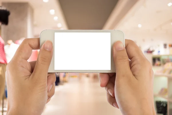 Fotoğraf boş. Alışveriş mal bir akıllı telefon ile fotoğraf çekimi