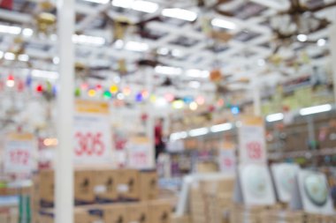 Alışveriş merkezinin bulanık görüntüsü ve bokeh arkaplan