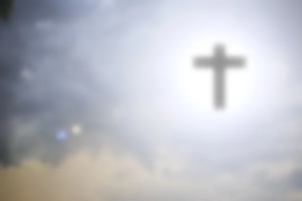 Christelijke kruis in de hemel. — Stockfoto