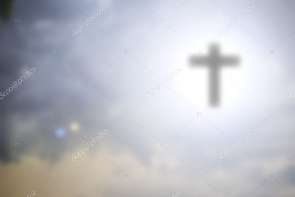 Christian cross in the sky.