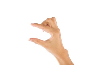 Kadın elleri beyaz arkaplanda