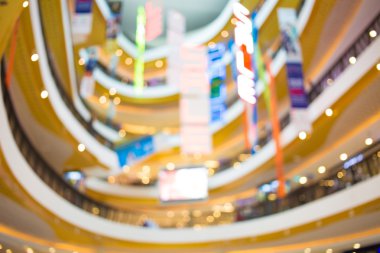 Alışveriş merkezinin bulanık görüntüsü ve bokeh arkaplan