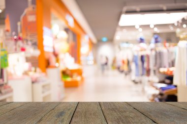 Alışveriş merkezinin bulanık görüntüsü ve bokeh arkaplan