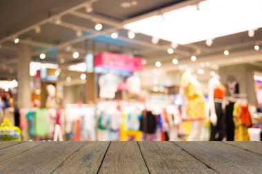 Alışveriş merkezinin bulanık görüntüsü ve bokeh arkaplan