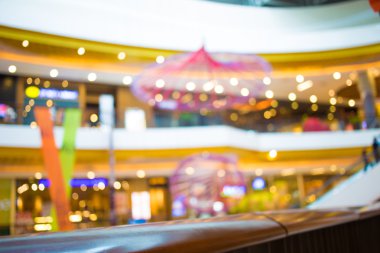 Alışveriş merkezinin bulanık görüntüsü ve bokeh arkaplan