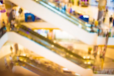 Alışveriş merkezinin bulanık görüntüsü ve bokeh arkaplan