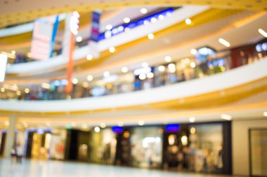 Alışveriş merkezinin bulanık görüntüsü ve bokeh arkaplan