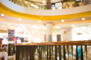 Alışveriş merkezinin bulanık görüntüsü ve bokeh arkaplan