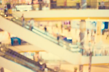 Alışveriş Merkezi ve bokeh arka plan bulanık görüntü: Vintage fi