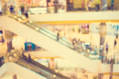 Alışveriş Merkezi ve bokeh arka plan bulanık görüntü: Vintage fi