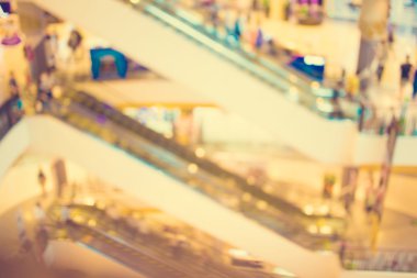 Alışveriş Merkezi ve bokeh arka plan bulanık görüntü: Vintage fi